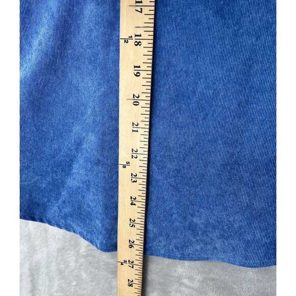 Zara Fine-Waled Corduroy Oversized Blue Button-Up Shirt With Pocket Size XS - Picture 6 of 16